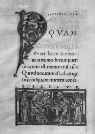 Perikopenbuch aus dem Benediktinerinnenkloster Sankt Erentrud auf dem Nonnberg — Beschneidung Christi, Folio 15verso