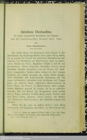Christiane Eberhardine : die letzte evangelische Kurfürstin und die konfessionellen Kämpfe ihrer Tage