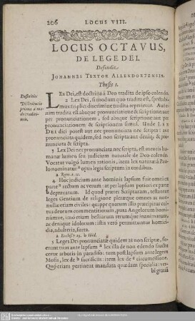 Locus Octavus, De Lege Dei