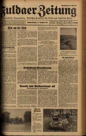 Ausgabe vom Samstag, den 04. November 1939.