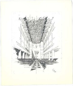 Döllgast, Hans; München; Basilika St. Bonifaz, Umplanung - Innenraum (Perspektive)