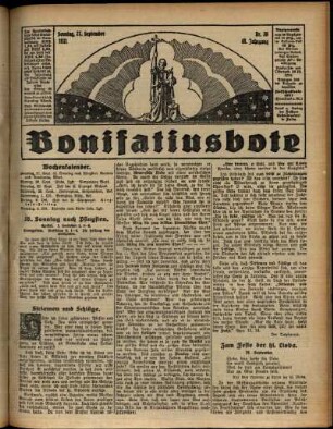 Erste Ausgabe vom Sonntag, den 27. September 1931.