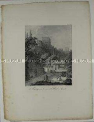 Le Fandango sous le murs de l'Alhambra à Grenade (T. II/Pl. 64 des Mappenwerkes: Souvenirs Pittoresques)