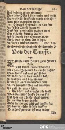 Von der Tauffe.