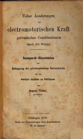 Ueber Aenderungen der electromotorischen Kraft galvanischer Combinationen durch die Wärme