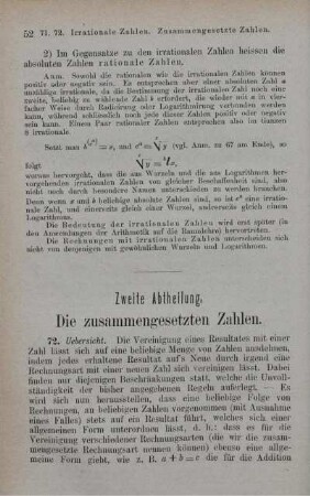 Zweite Abtheilung. Die zusammengesetzten Zahlen.