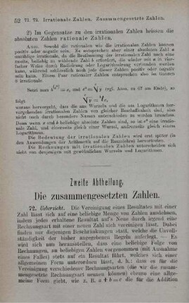 Zweite Abtheilung. Die zusammengesetzten Zahlen.