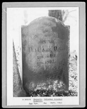 Grabstein von David Katz, gestorben 1902