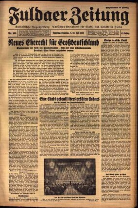 Ausgabe vom Samstag, den 09. Juli 1938.