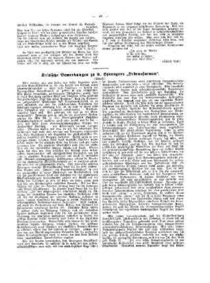 Kritische Bemerkungen zu E. Sprangers "Lebensformen" : (Schluß)