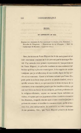 XXXI. Le Landgrave au Roi (9 janvier 1604)