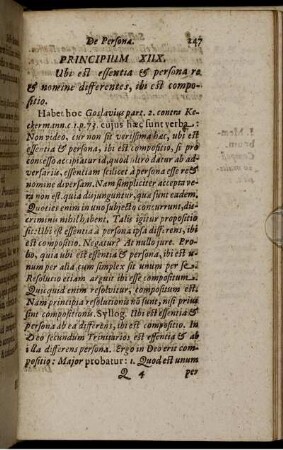 Principium XIIX. Ubi est essentia & persona re & nomine differentes, ibi est compositio.