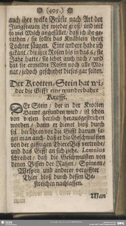 Der Krotten-Stein hat wider die Gifft eine wunderbahre Krafft