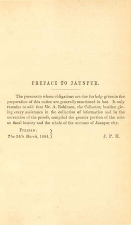 Preface to Jaunpur