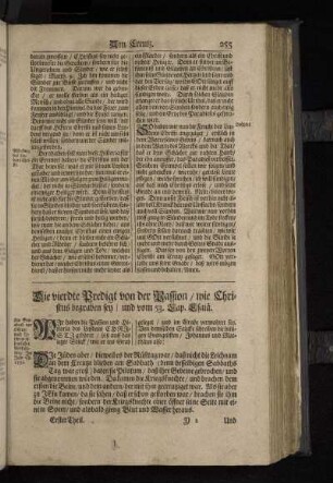 Die vierdte Predigt von der Passion / wie Christus begraben sey / und vom 53. Cap. Esaiä.