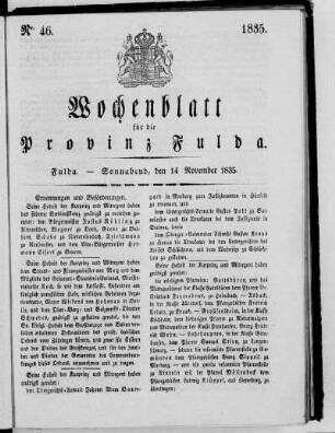 Nr. 46, Ausgabe vom 14. November 1835