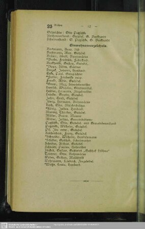 Einwohnerverzeichnis : Einwohnerverzeichnis