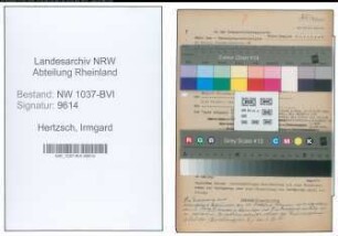 Entnazifizierung Irmgard Hertzsch , geb. 03.07.1907 ()