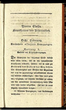 Erste Ordnung. Vermehrte associirte Bewegungen.