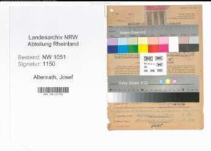 Entnazifizierung Josef Altenrath , geb. 21.04.1908 (Postschaffner)