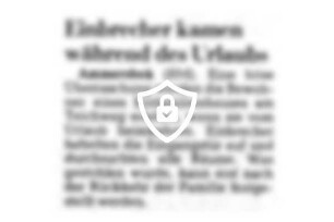 Einbrecher kamen während des Urlaubs
