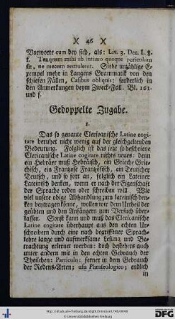Gedoppelte Zugabe.