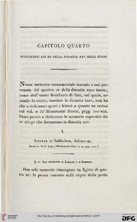 Capitolo quarto: Monumenti dei Re della Dinastia XXV degli Etiopi