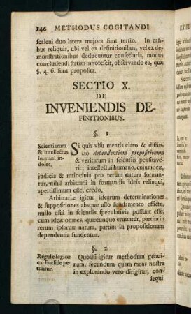 146-163, Sectio X. De Inveniendis Definitionibus - Sectio XI. De Inveniendis Propositionibus