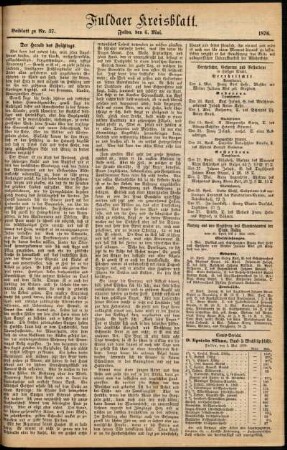Zweite Ausgabe vom Samstag, den 06. Mai 1876.