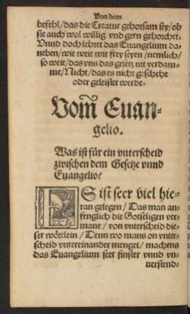 Vom Evangelio.