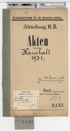 Haushalt 1931