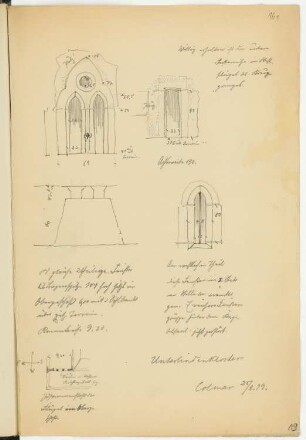 Dominikanerinnenkloster Unterlinden, Colmar: Details (aus: Skizzen- und Fotoalbum 16)