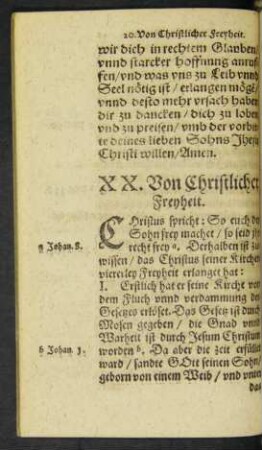 XX. Von Christlichen Freyheit.