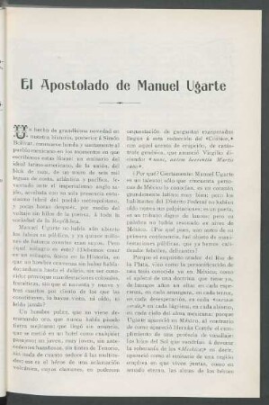 El Apostolado de Manuel Ugarte