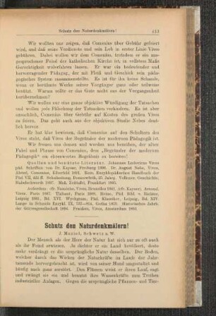 Schutz den Naturdenkmälern!