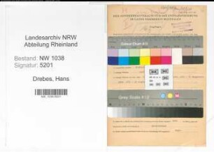 Entnazifizierung Hans Drebes , geb. 18.11.1908 (Studienrat)