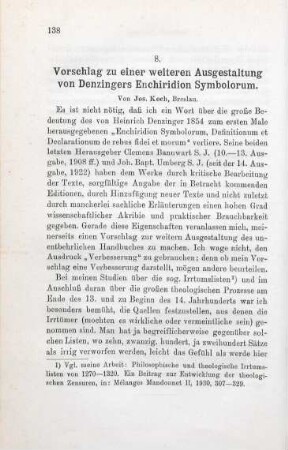138-157 Vorschlag zu einer weiteren Ausgestaltung von Denzingers Enchiridion Symbolorum