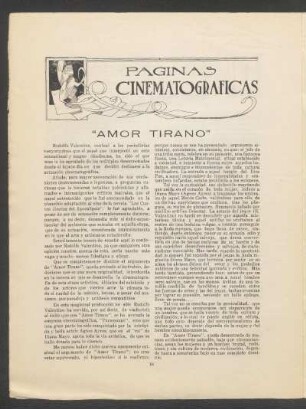 Páginas cinematográficas : "Amor tirano"
