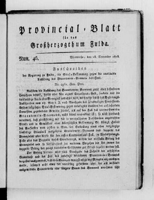 Num. 46, Ausgabe vom 18. November 1818