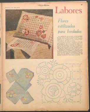 Labores [Dibujos] : Flores estilizadas para bordados