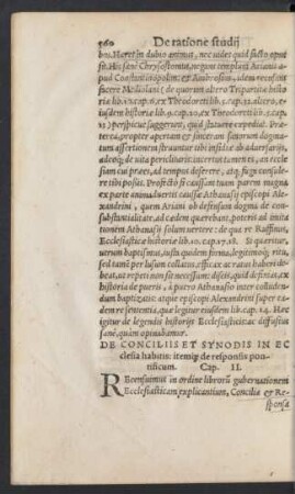 De Conciliis Et Synodis In Ecclesia habitis: itemque de responsis pontificum. Cap. II.