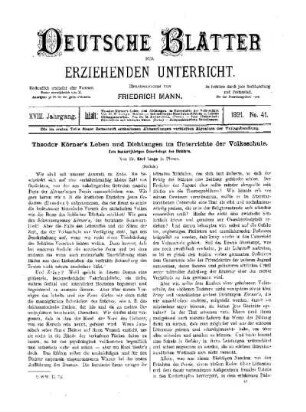 Theodor Körner's Leben und Dichtungen im Unterrichte der Volksschule : (Schluss)