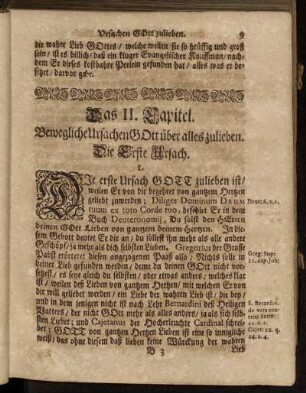 Das II. Capitel. Bewegliche Ursachen Gott über alles zulieben.