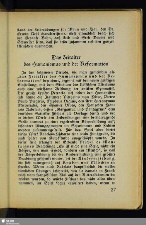 Das Zeitalter des Humanismus und der Reformation