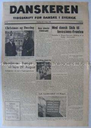 Illustrierte Wochenzeitung für Schweden und Dänemark aus der Zeit der deutschen Besetzung Dänemarks u.a. zum Fest von Dänen und Schweden am 29.08.1944