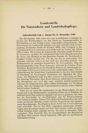 Jahresbericht der Landesstelle für Naturschutz und Landschaftspflege