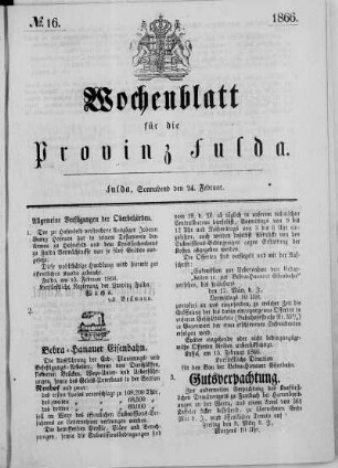 Nr. 16, Ausgabe vom 24. Februar 1866