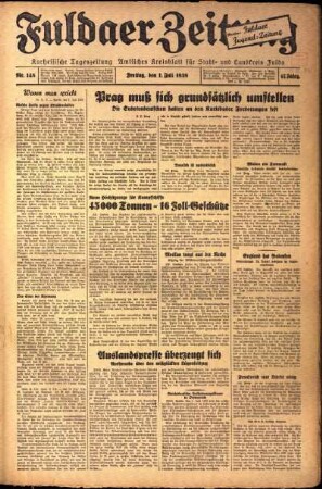 Ausgabe vom Freitag, den 01. Juli 1938.