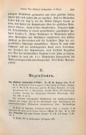 219-221 [Rezension] Philo Alexandrinus, The biblical antiquities of Philo