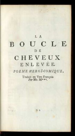 La Boucle De Cheveux Enlevée